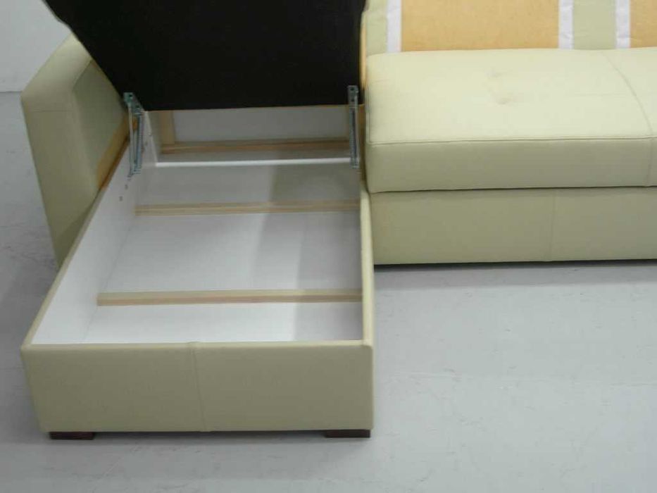 FAB 1100 beżowa skóra naturalna narożnik, rogówka kanapa sofa spanie