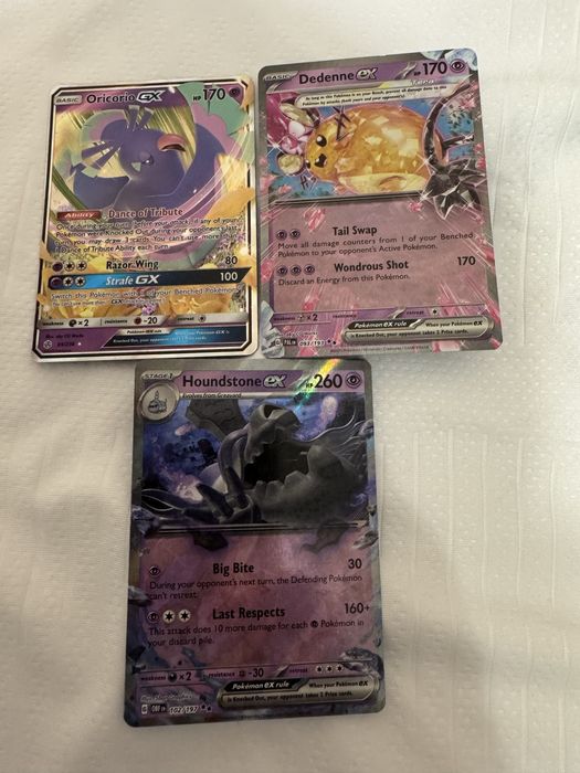 Колекційна картка Pokemon Dedenne, Oricorio GX, Houndstone EX.