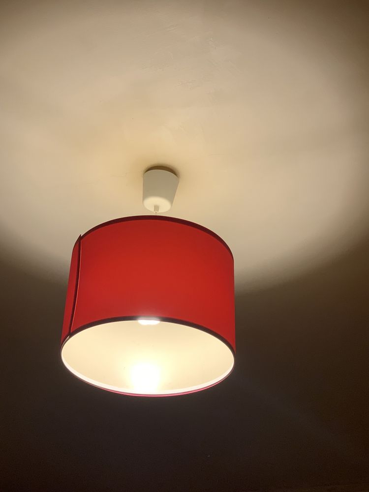 Lampa żyrandol abażur różowa wisząca sufitowa