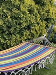 Двомісний гамак з планкою BALI веселка XXL 200x150