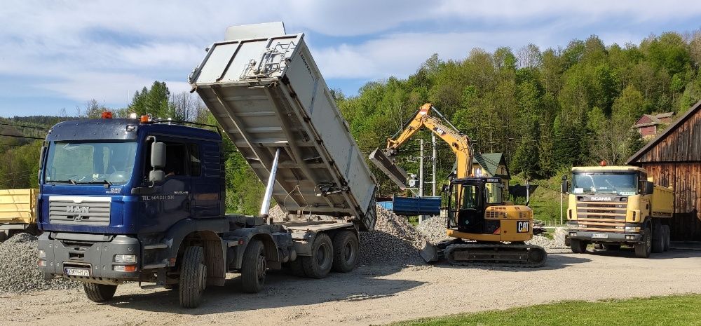 Transport kruszyw, ziemia, piasek, kamień, transport niskopodłogowy