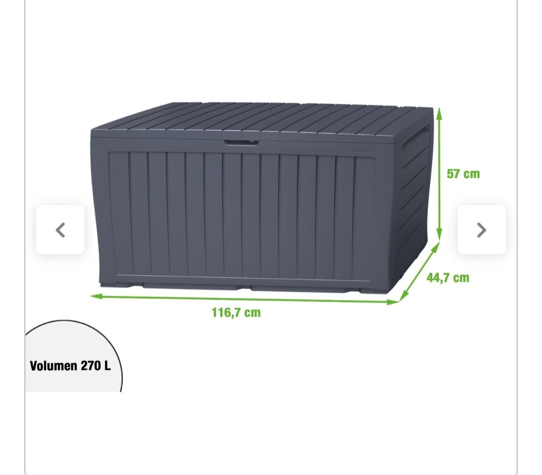 Arca resina 270L 57x116,7x44,7 cm Naterial Flint Box