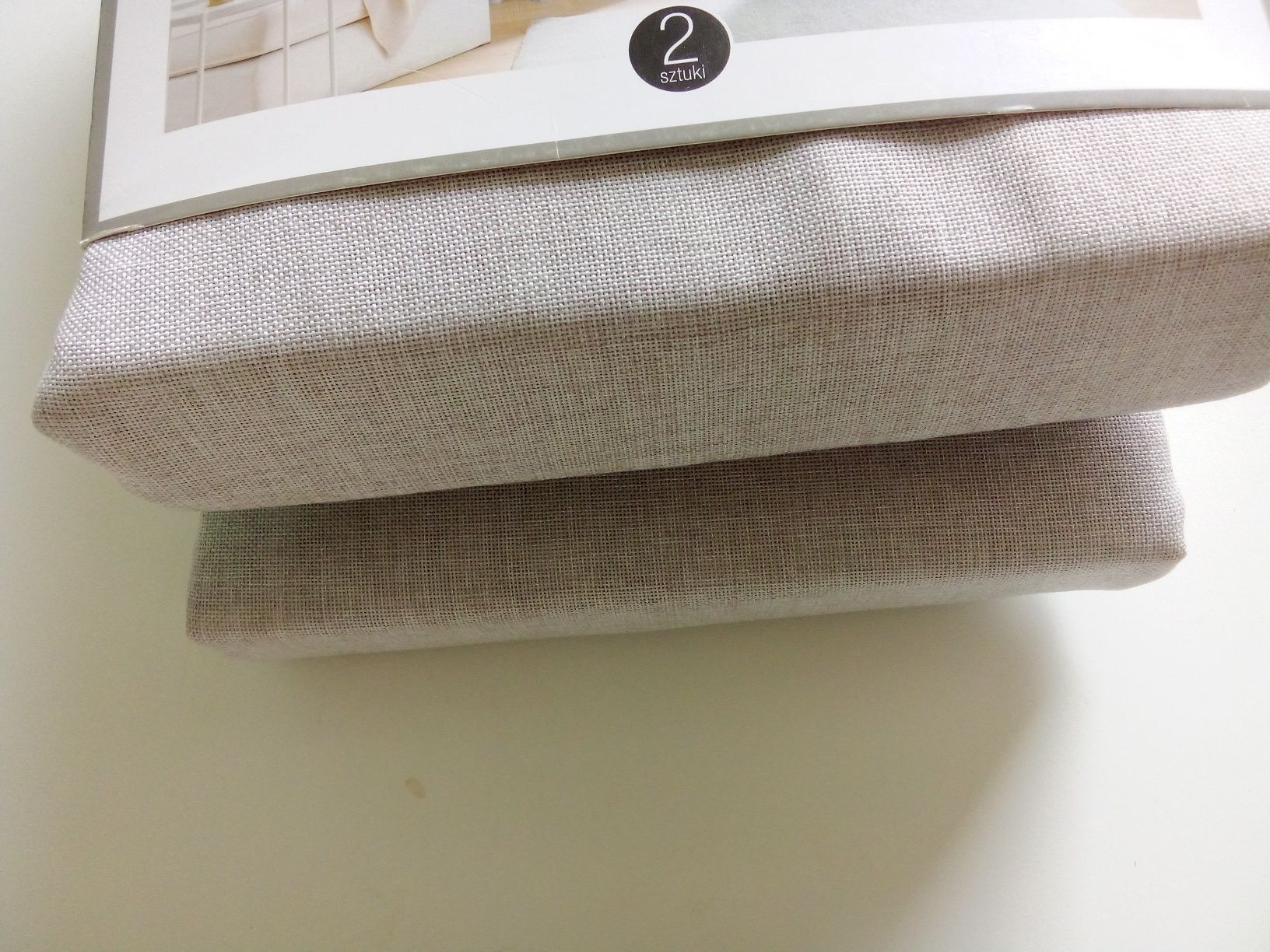4 zasłony boho na przelotkach SMUKEE kolor beżowy materiał jak len