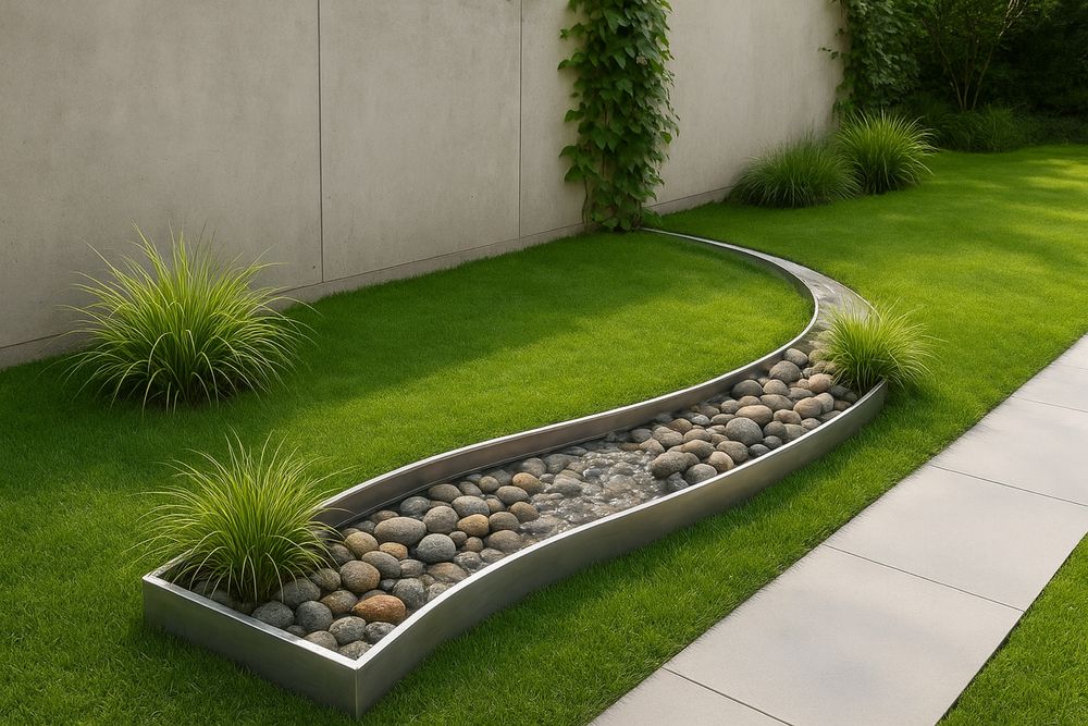 Rynna , element architektury , do ogrodu stal nierdzewna