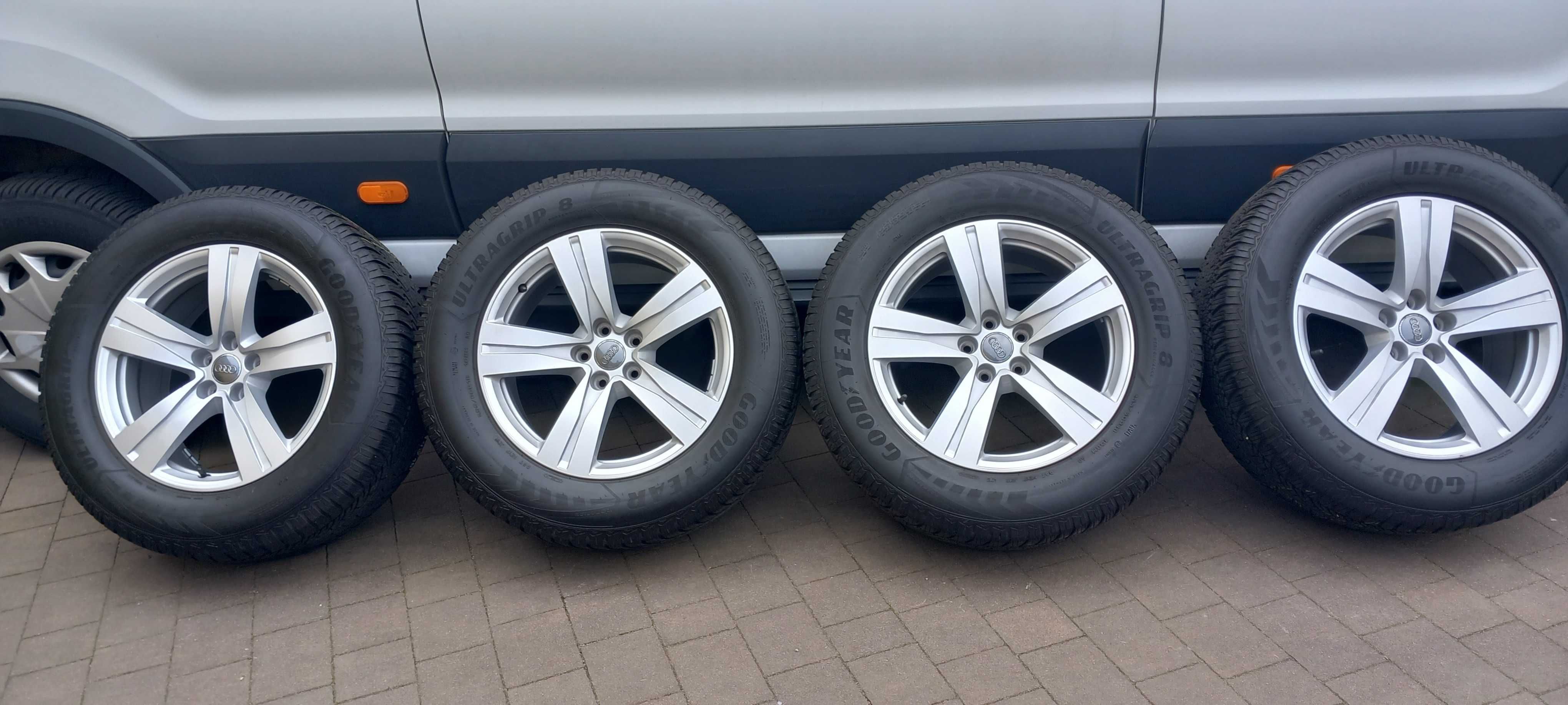 Koła zima AUDI Q7 4M , 8x18, 5x112, ET25 , GOODYEAR 255/60R18 M+S, bdb