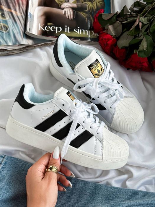 БЕЗ ПЕРЕДОПЛАТ‼️ Жіночі кросівки Adidas Superstar Platform білі