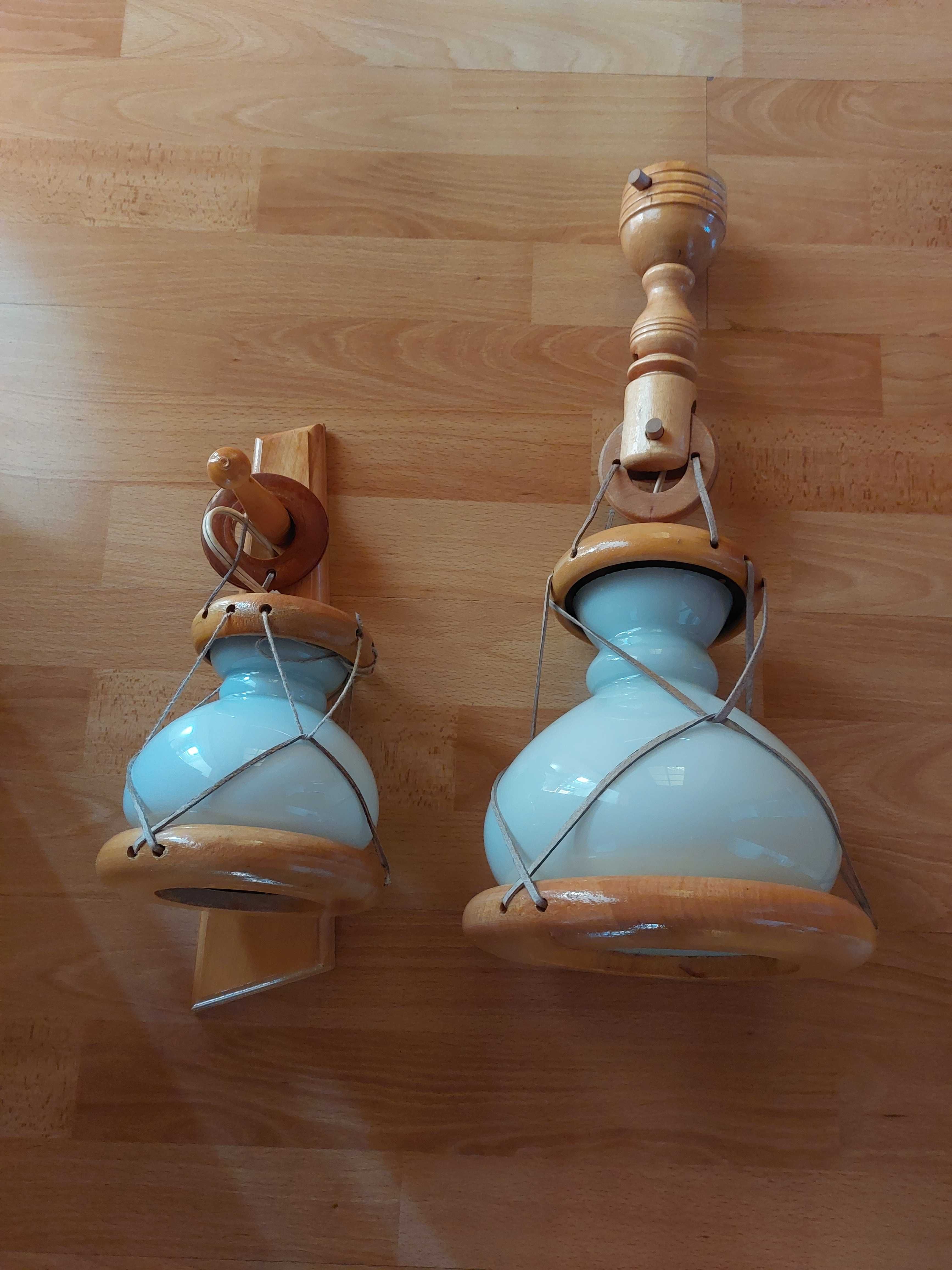 Drewniane lampy dwie