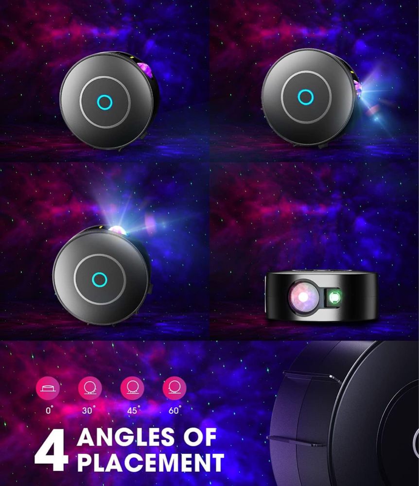 Projektor LED Alexa gwiaździste niebo, SUPPOU Smart lampka nocna 3D