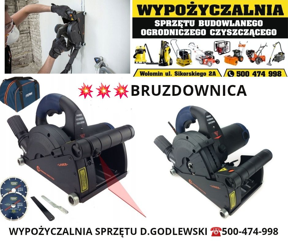 Okazja!! Wypożyczalnia! Bruzdownica Ferm z Laserem Wynajem!