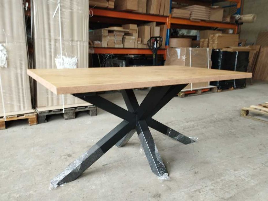 Stół rozkładany Loft PAJĄK 160(2*50)/90 Lancelot Wotan Craft Halifax