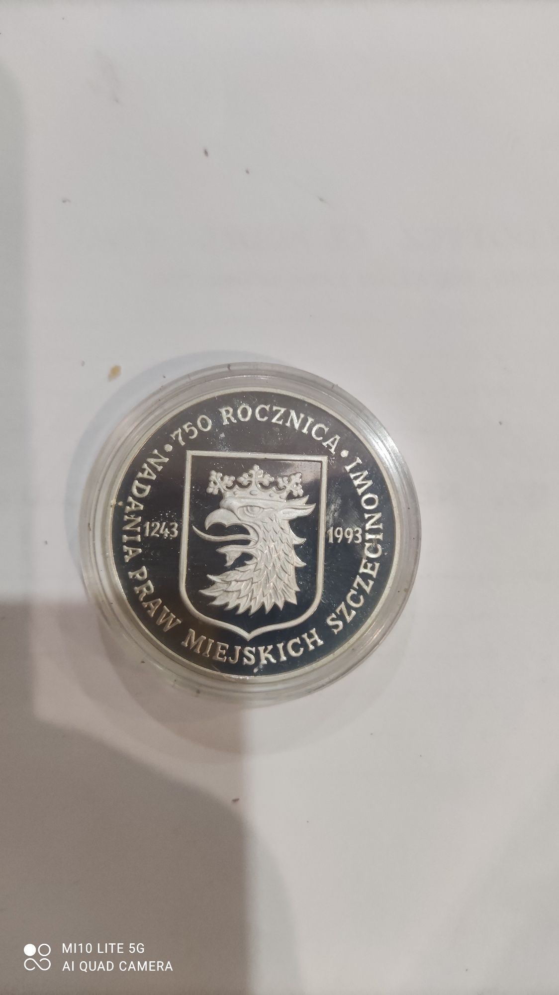 Moneta 750 rocznica nadania praw Szczecinowi