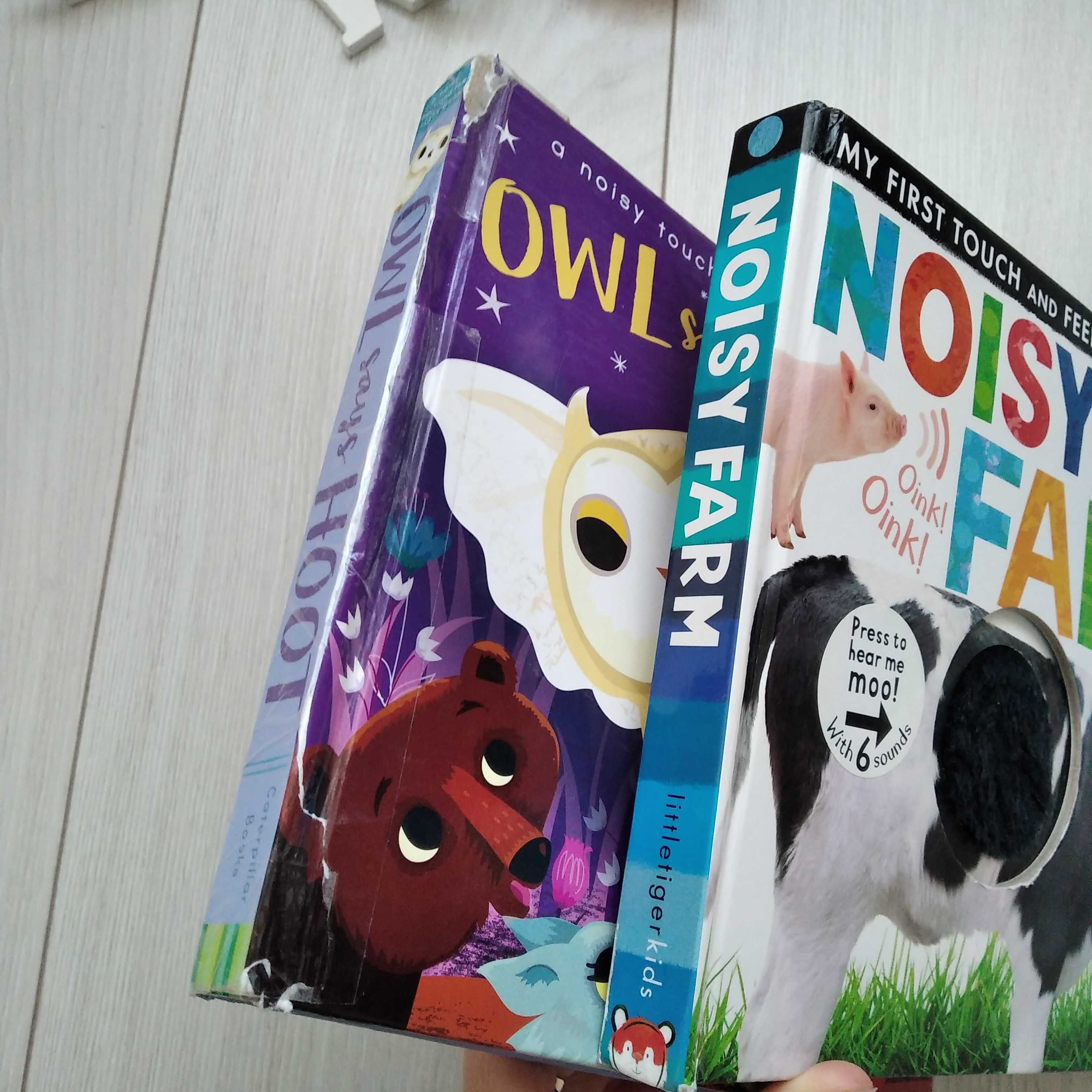 Zestaw 2 książeczek po angielsku Noisy farm i owl says hoot