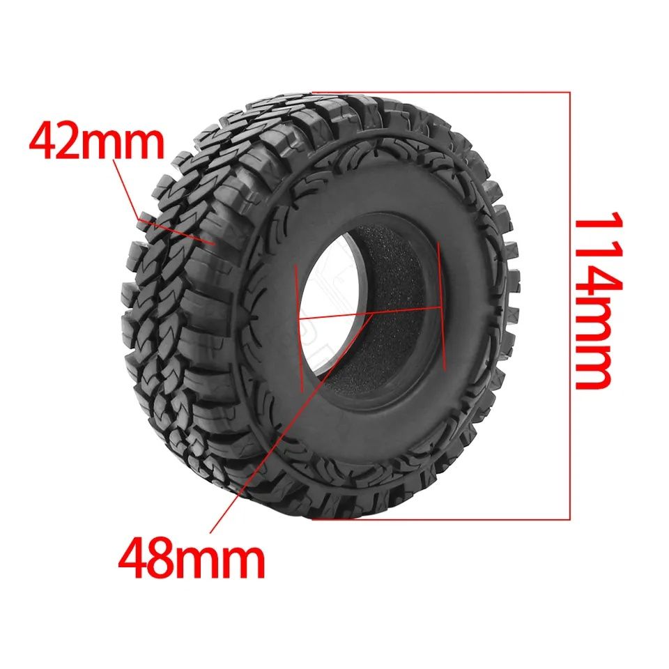 4 nowe opony 1.9" 114x42mm do modelu rc TRX SCX FMS HPI AMEWI REELY HG