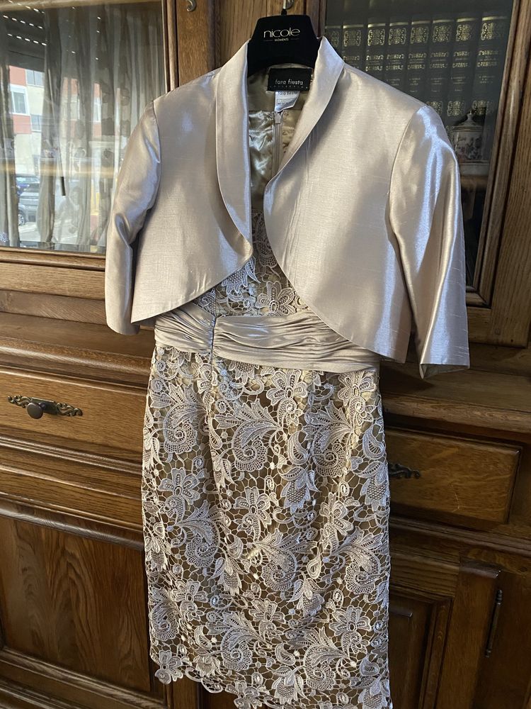Vestido Cerimonia Renda e Seda Selvagem