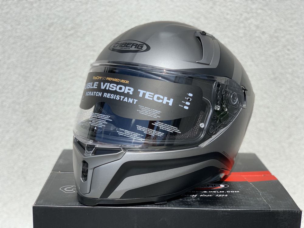 Kask motocyklowy Caberg Avalon rozmiar L,czarno-szary,Blenda,Pinlock!