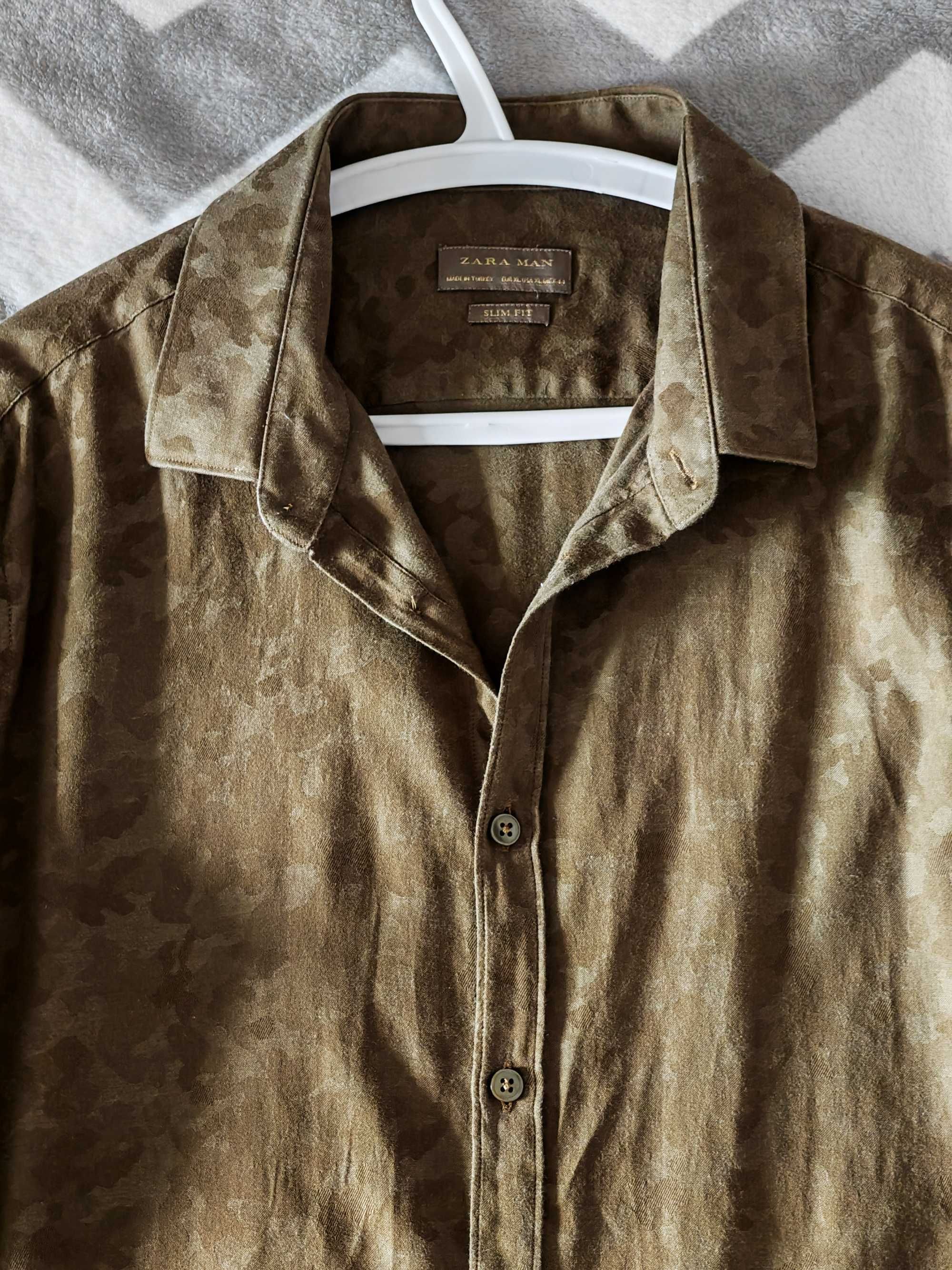 Мужская рубашка Military style Хаки военная Zara
