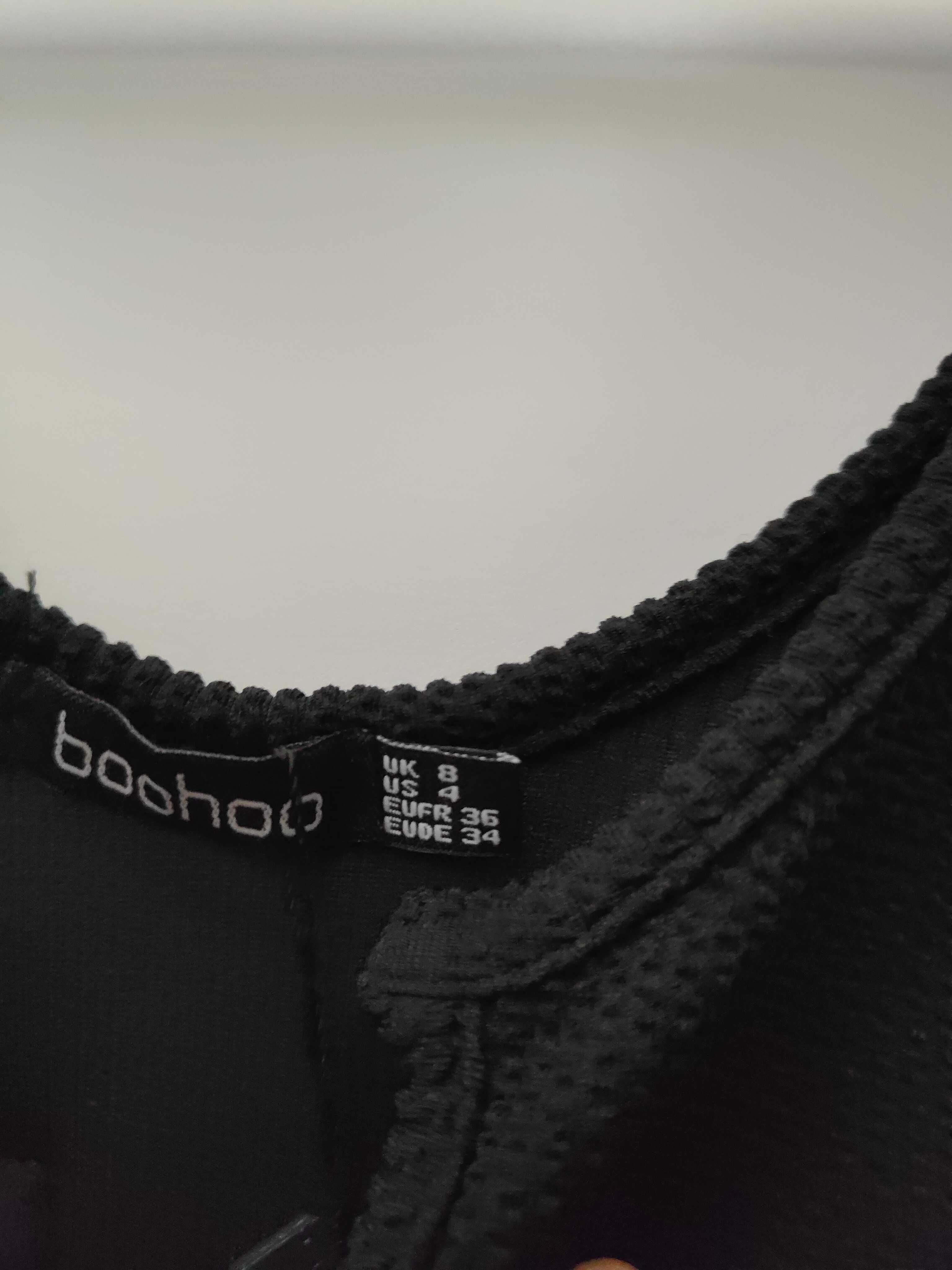strój kąpielowy body prążkowane czarne rozmiar 36, marka Boohoo