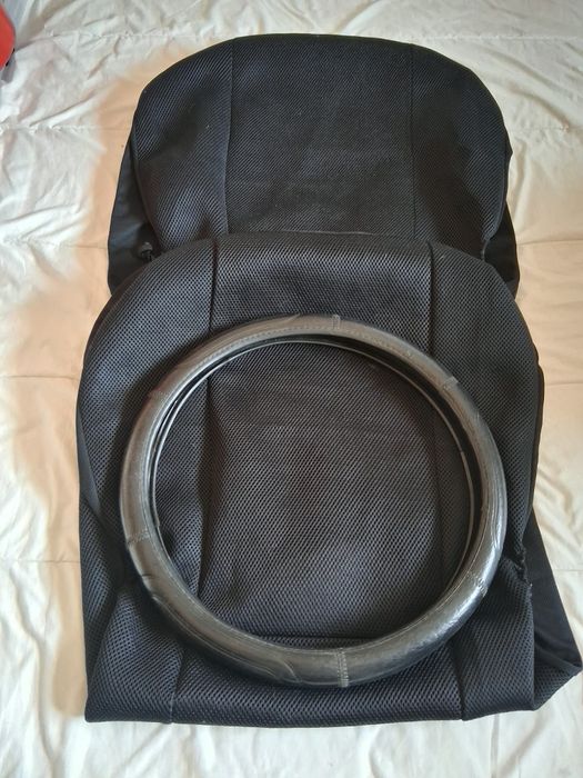 Cobertura de Volante + Capa dos 2 Bancos Dianteiros Auto