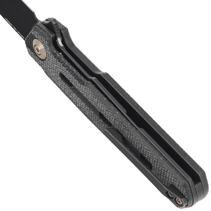 Nóż składany WE Knife Navo Black Canvas Micarta, Black Stonewashed CPM