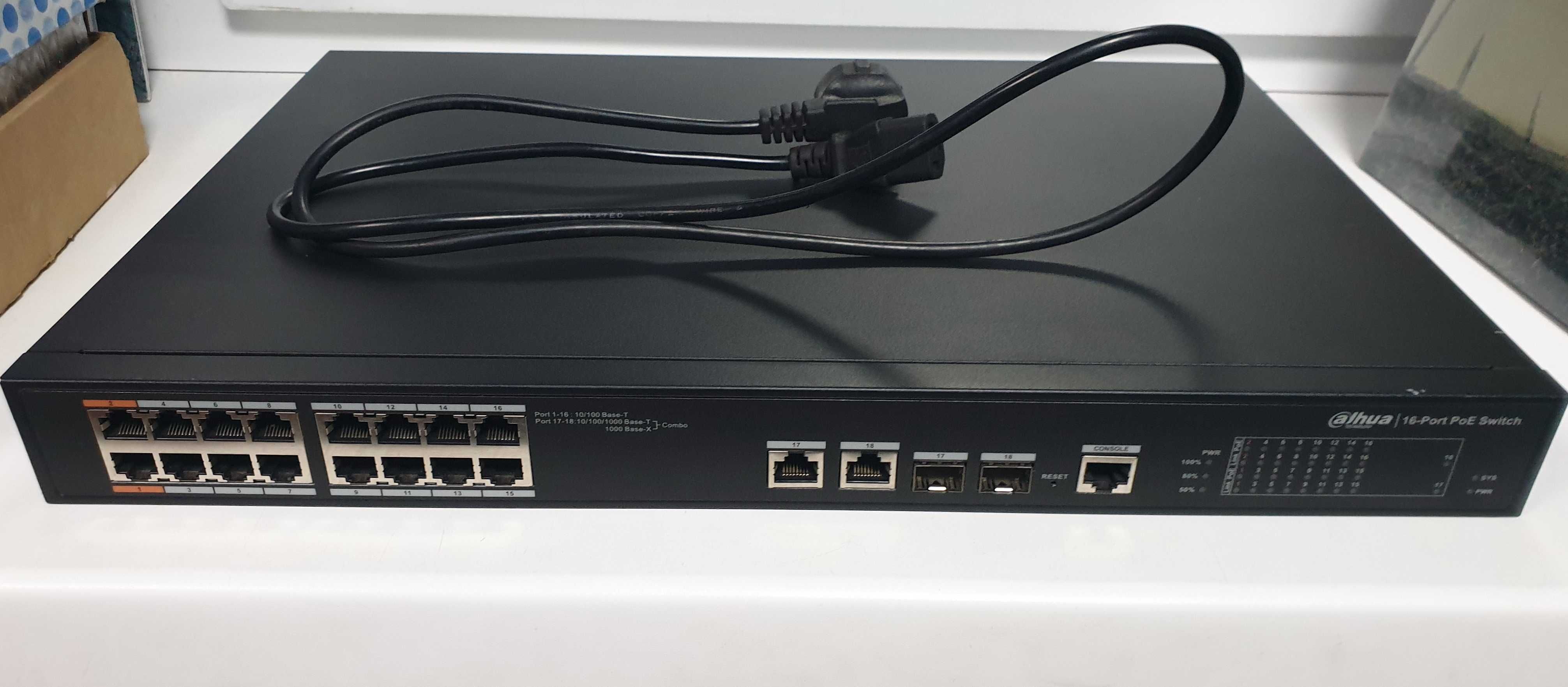 16-портовий керований POE комутатор Dahua PFS4218-16ET-190