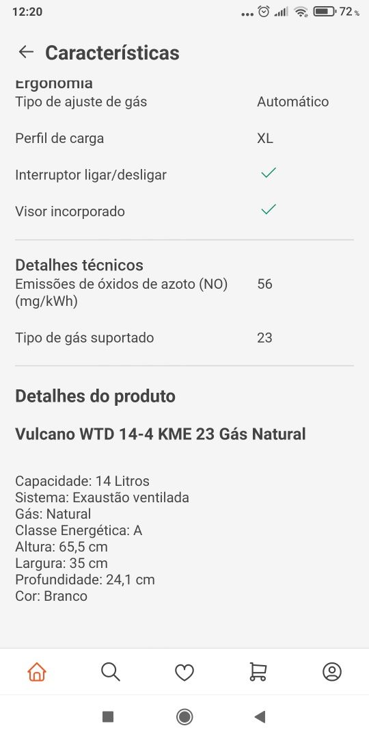 Esquentador ventilado Vulcano