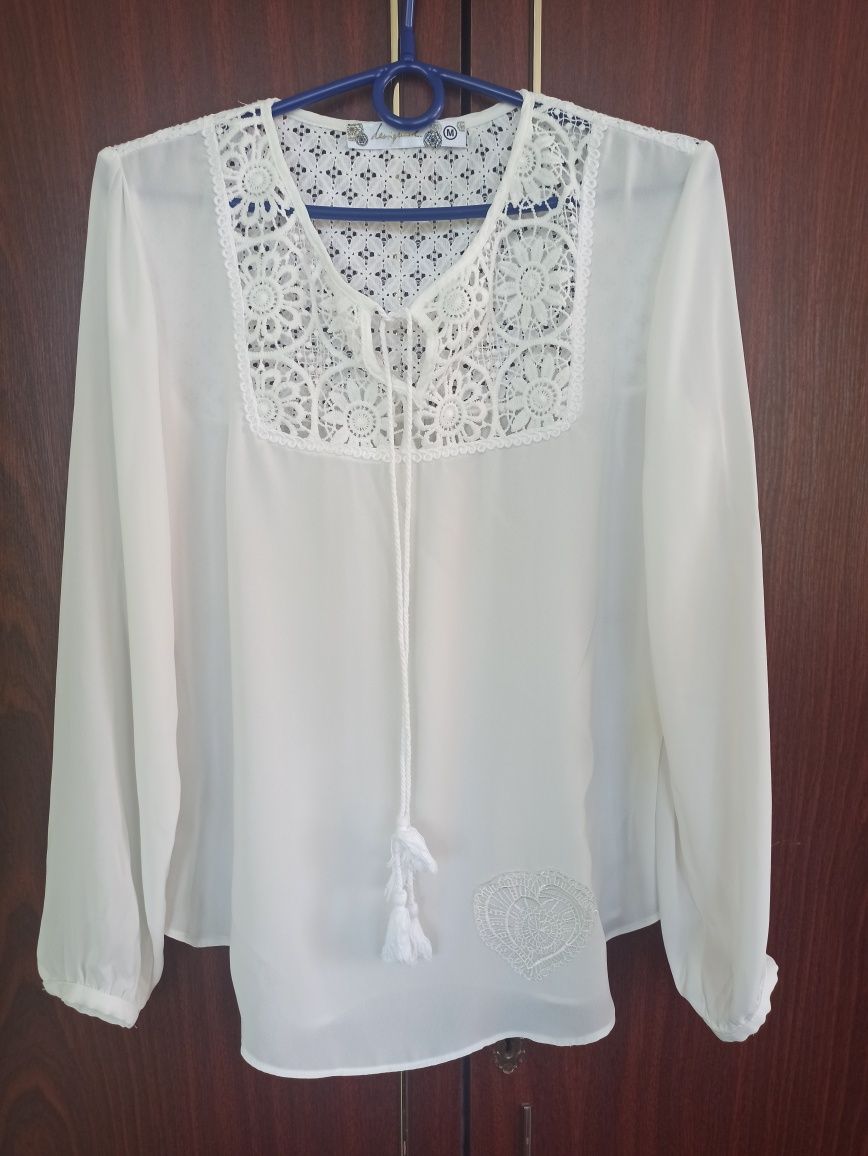 Bluzka szyfonowa uni basic casual