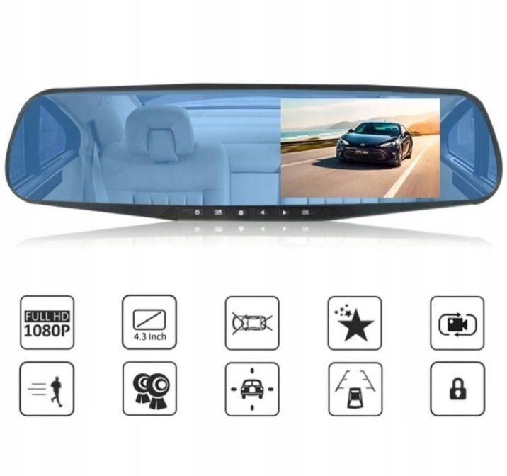 Rejestrator Jazdy kamera  Cofania  Do Samochodu na lusterko