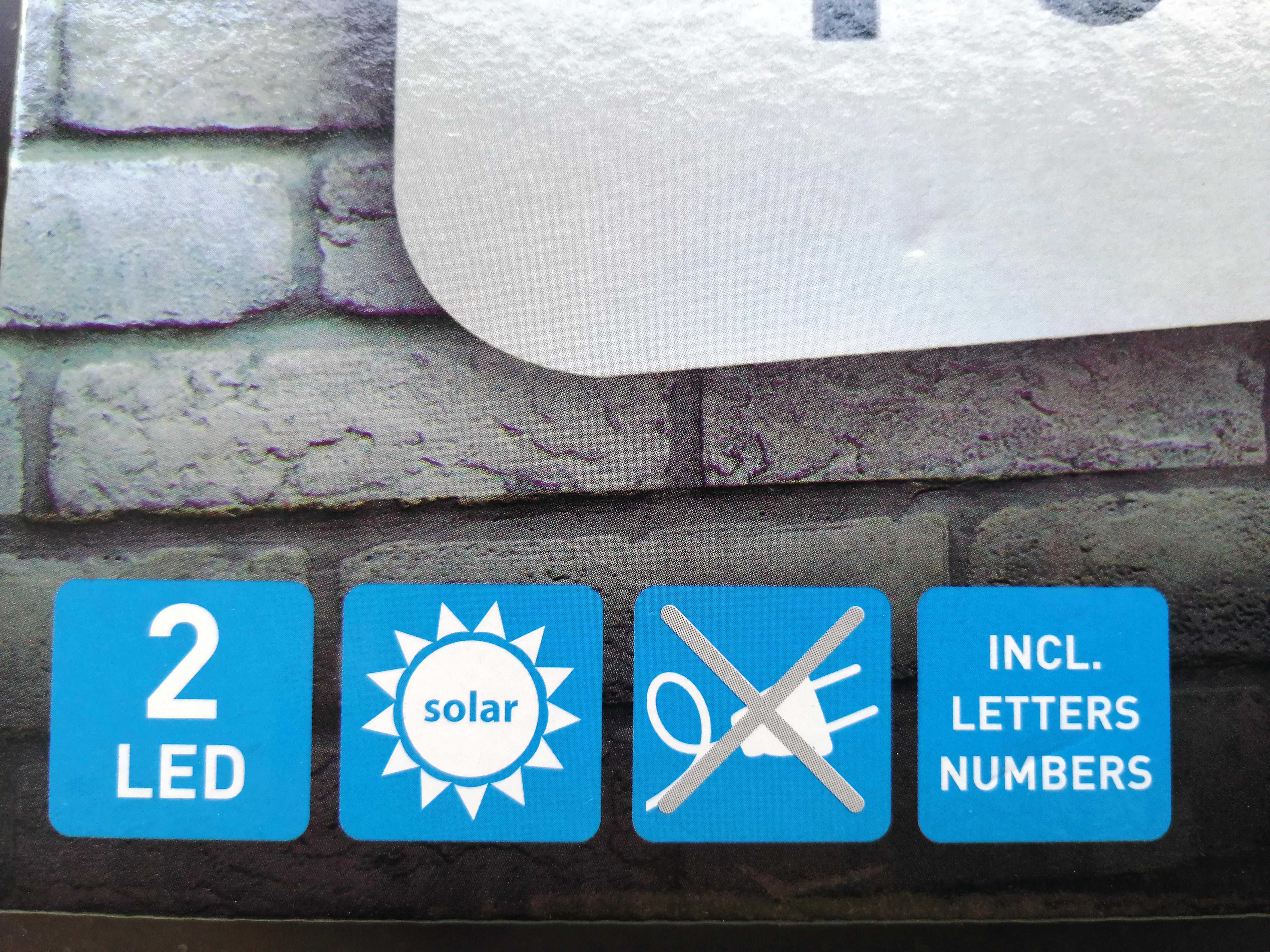Numer domu z oświetleniem 2x LED solarny 25x26x7cm stal nierdzewna