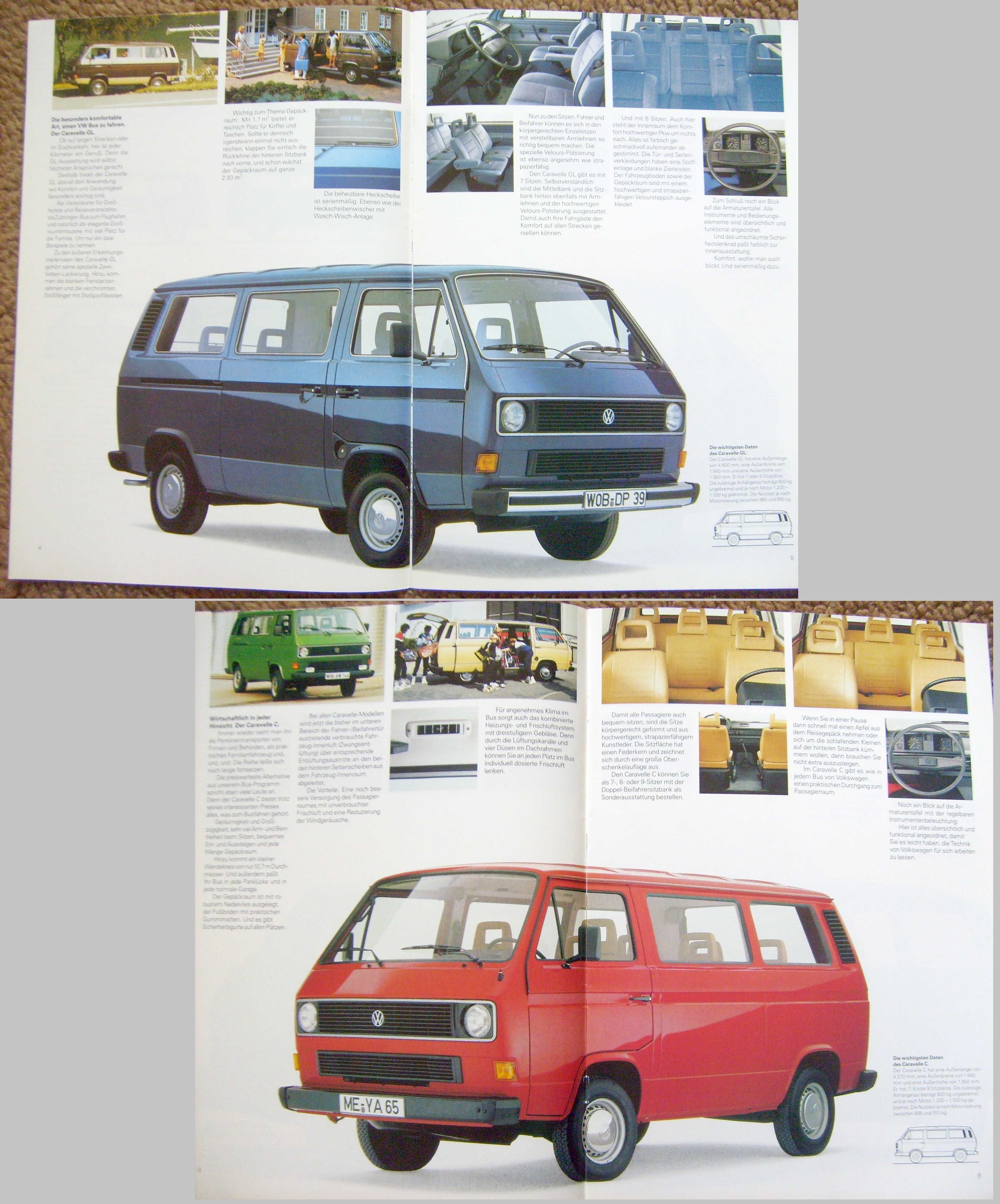 VW T3 '87 BUS / Kombi, Caravelle, Multivan, Syncro * prospekt 28 str.
