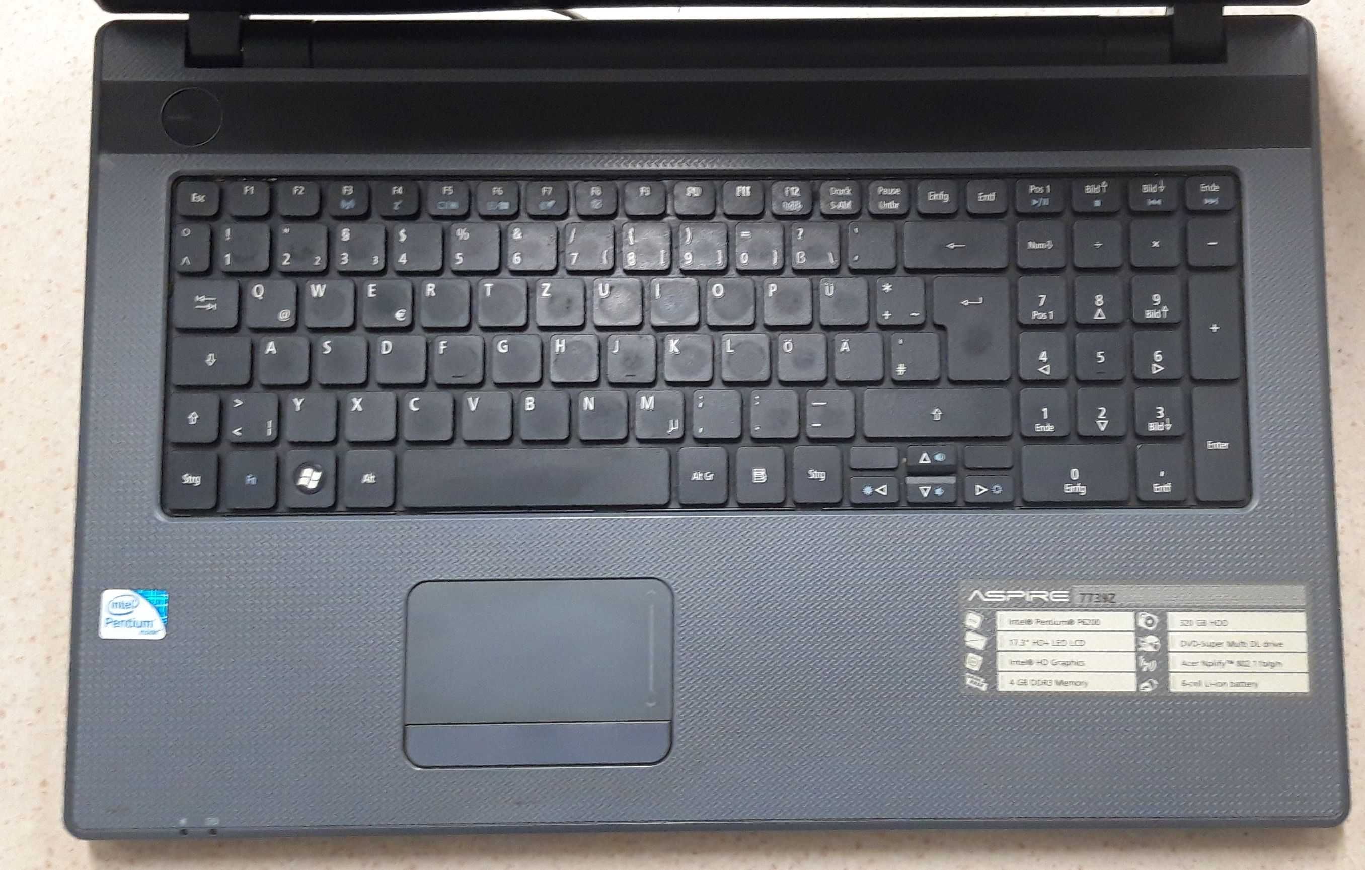 Palmrest klawiatura touchpad klapa matrycy Acer Aspire 7739Z