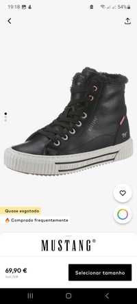 Mustang Botins/Sapatilhas/Sneakers com cordões e zip 36