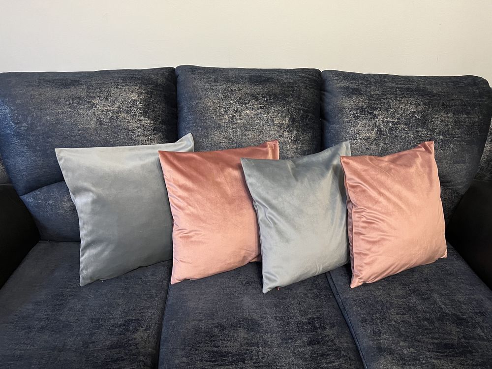 Poszewki dekoracyjne na poduszki (jaśki) różowe szare