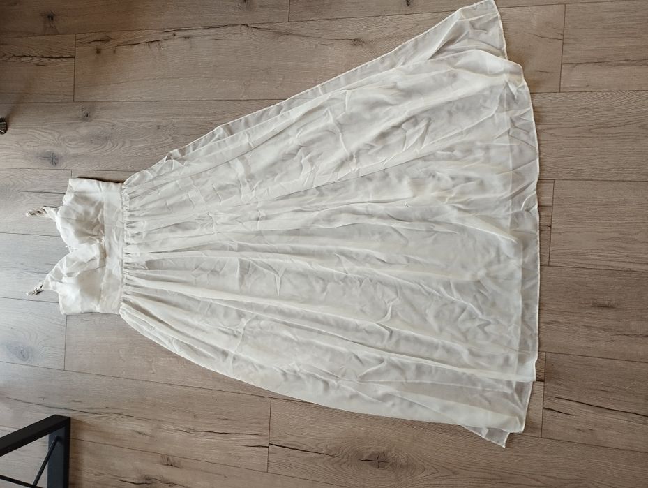 Biała sukienka ślub koszula noc poślubna Maxi S 36 M 38 zwiewna