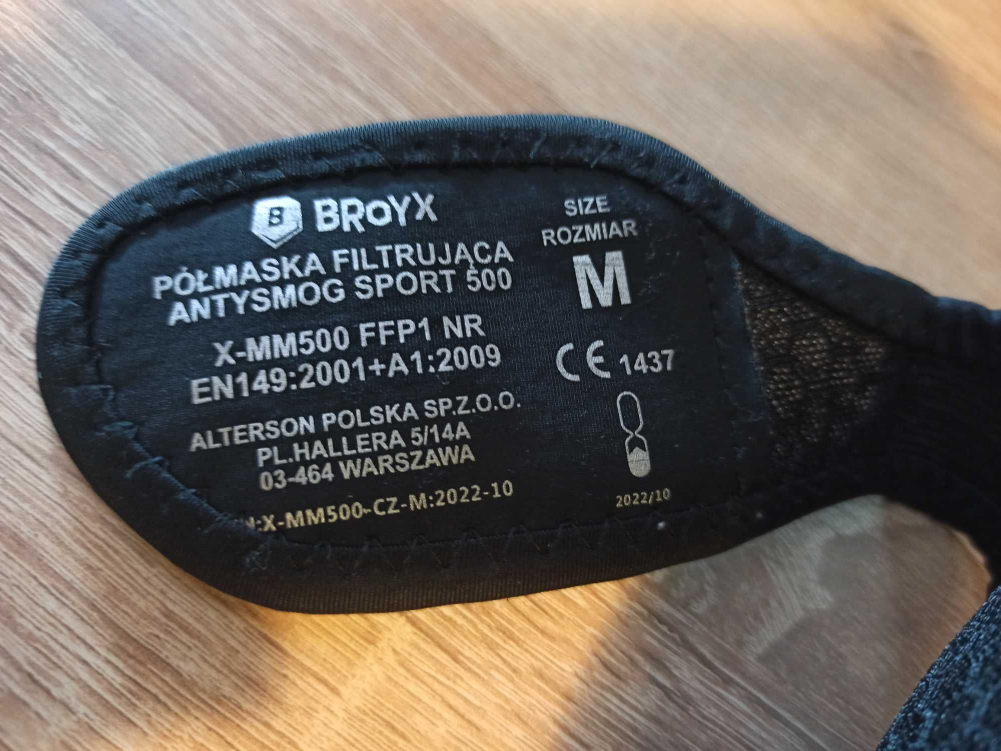 Półmaska Filtrująca Antysmog SPORT 500 BROYX