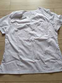 Bluzka medyczna scrubs biała nowa