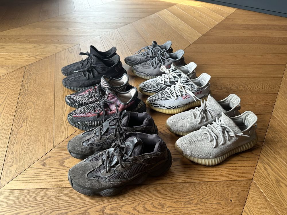 6 пар кросівок 5 Yeezy boost 350 9.5US, Yeezy 500 10US