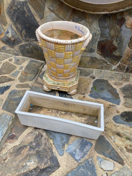 Base vaso Viúva de Lamego Séc XIX Assinada 31 cm