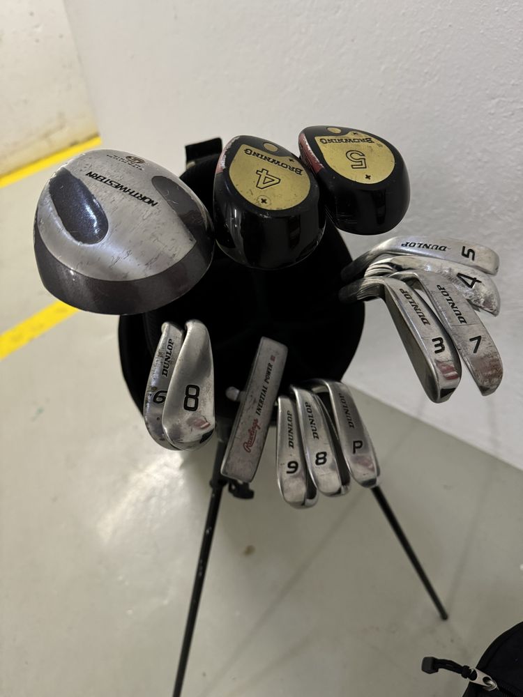 Saco de Golfe Marca Top Flite com 10 Tacos e 3 Madeiras