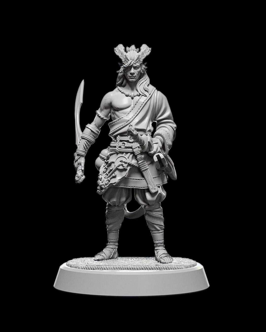 Kamus Diabelstwo wojownik figurka 32mm 14K zgodna z DnD RPG Pathfinder