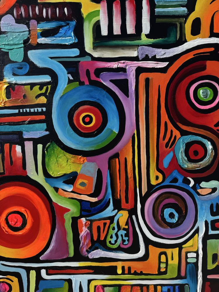 Arte contemporânea - “Cosmic Mystery” - pintura em Óleo sobre tela