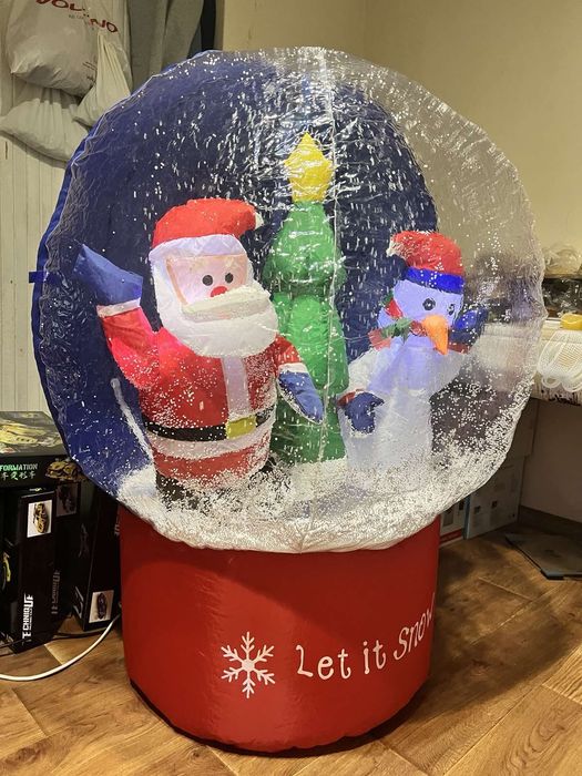 Nadmuchiwa dekoracja świąteczna z Świętym Mikołajem LED