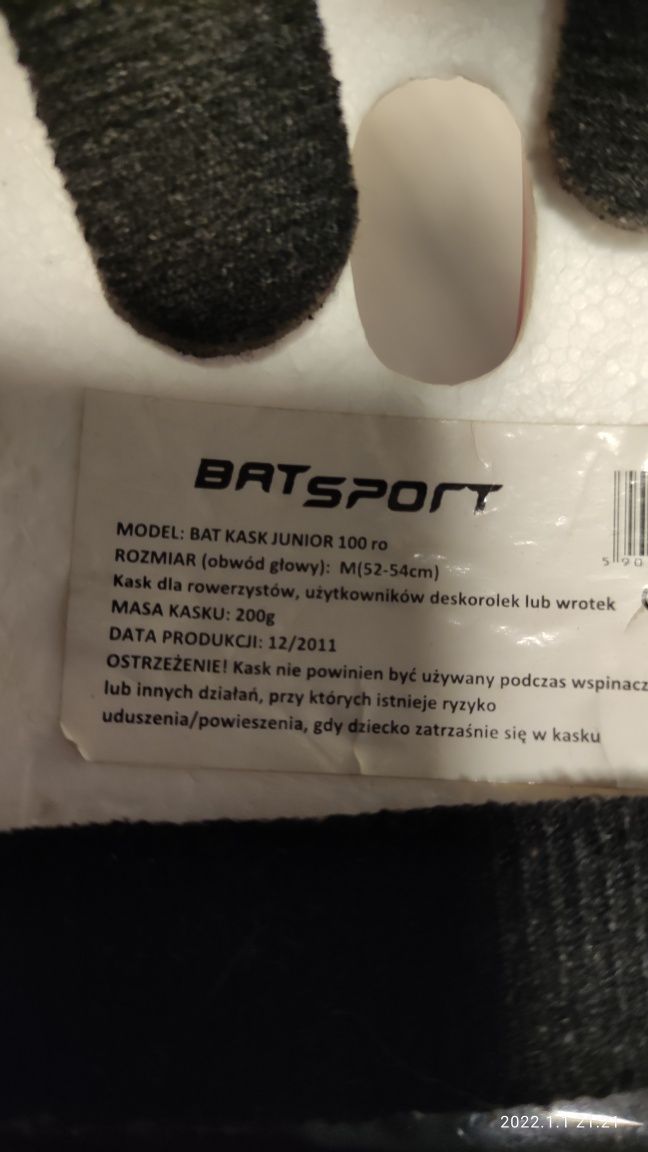 Dziecięcy kask na rower, rolki, kolor różowy. Bat Sport. Kask junior.