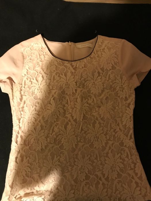 Bluzka reserved z koronką różowa r36