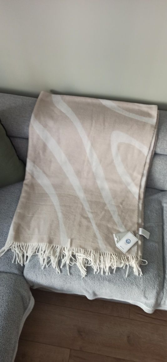 H&M home koc wełniany wełna 130x170 nowy z metką boho