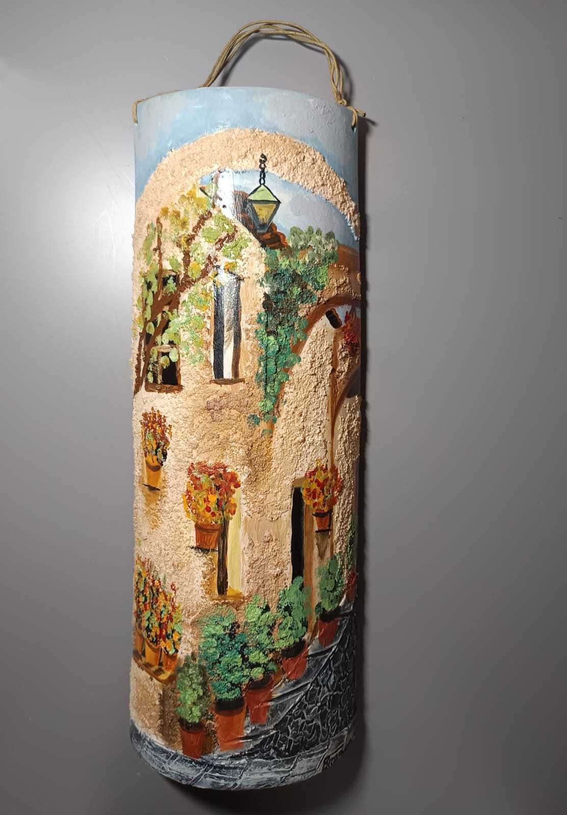 Telha Decorativa em Barro Pintada à Mão – Arte Tradicional e Única