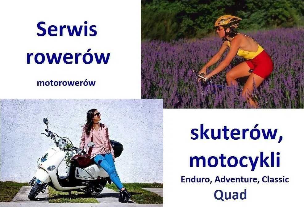 Serwis skuterów, motocykli, quadów, motorowerów, rowerów, e-rowerów.