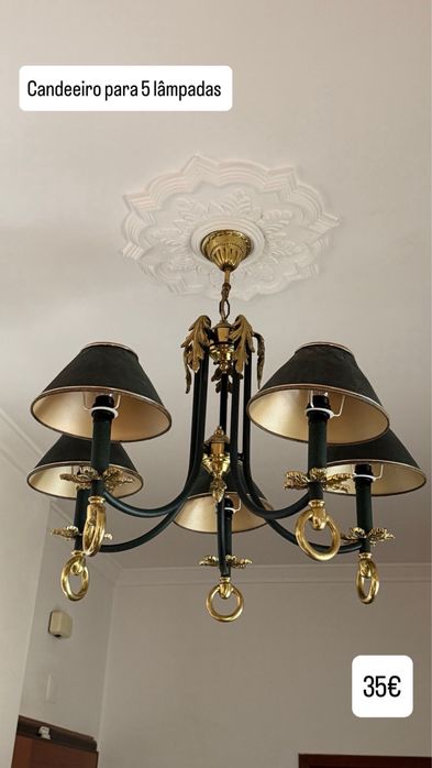 Candeeiro teto verde