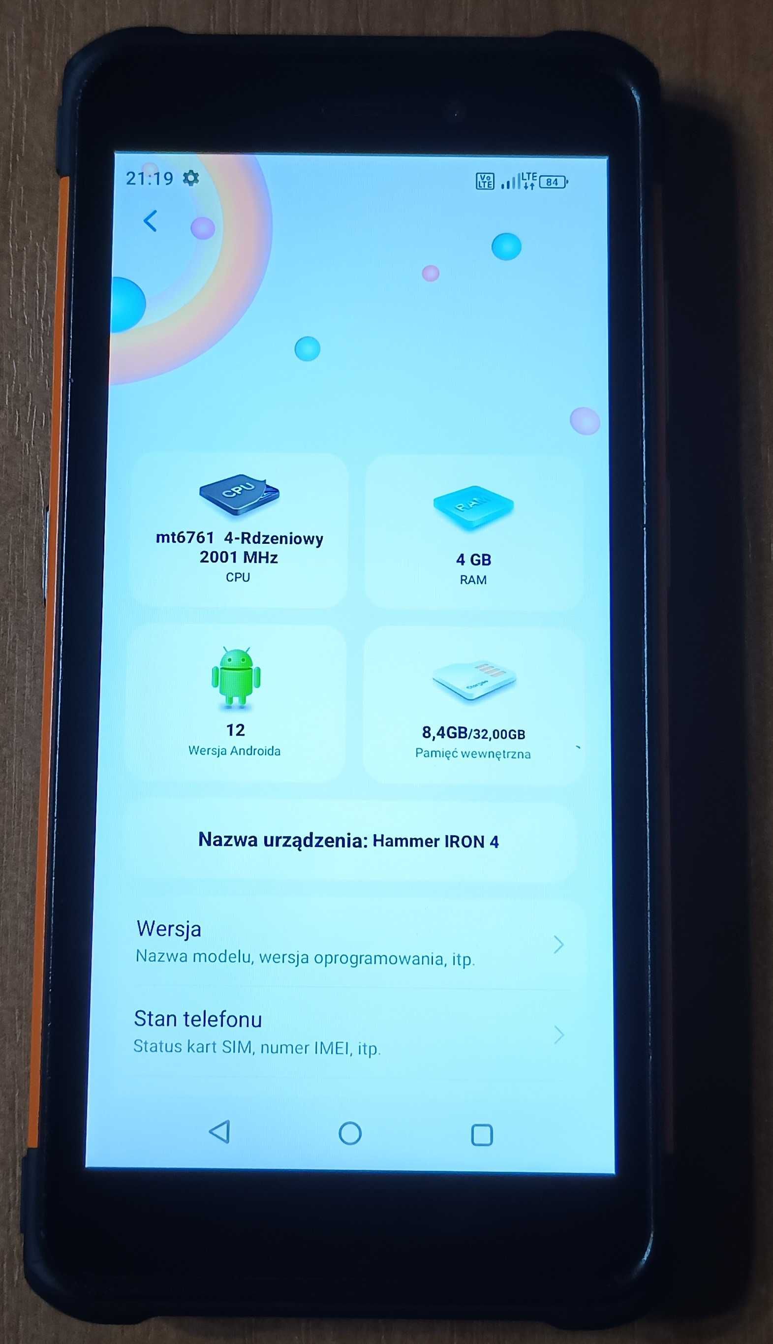 Hammer Iron 4 4GB/32GB Android 12 sprawny zestaw ekran bez rys
