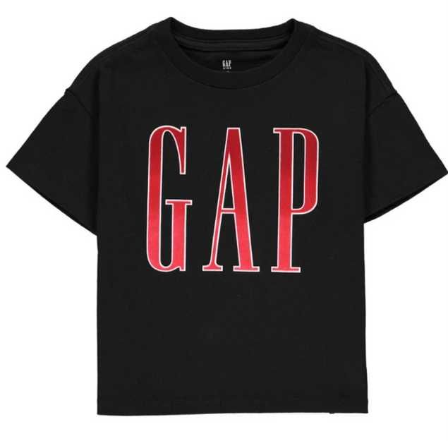 GAP krótka koszulka crop flokowane logo 8 9 lat
