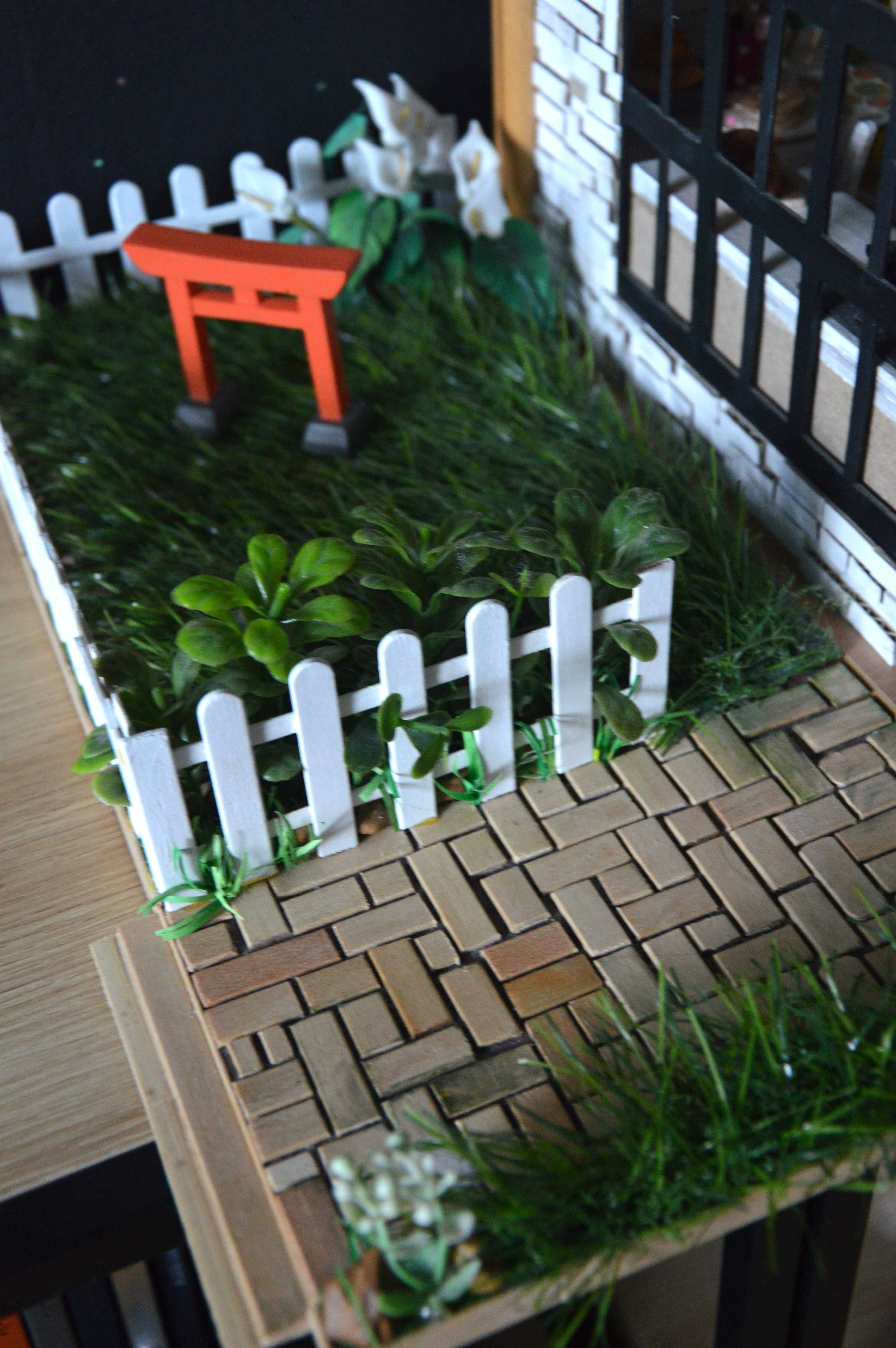 Drewniany domek dla lalek 1:12 z mebelkami HANDMADE